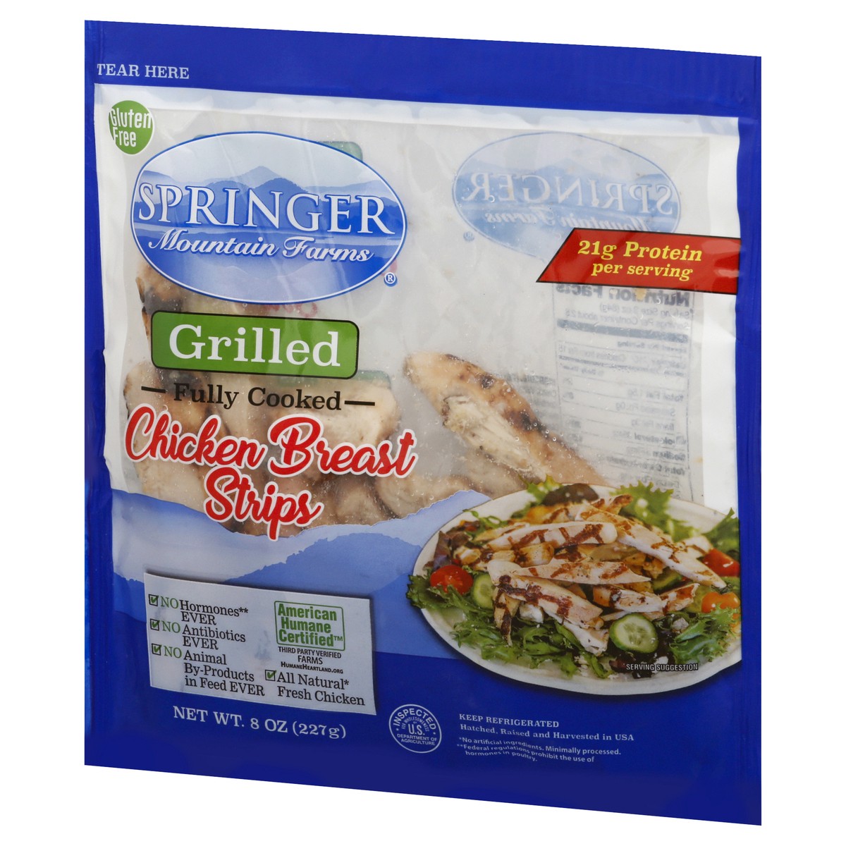 slide 3 of 9, Springer Mountain Farms Grilled Chicken Breast Strips 8 oz, 8 oz