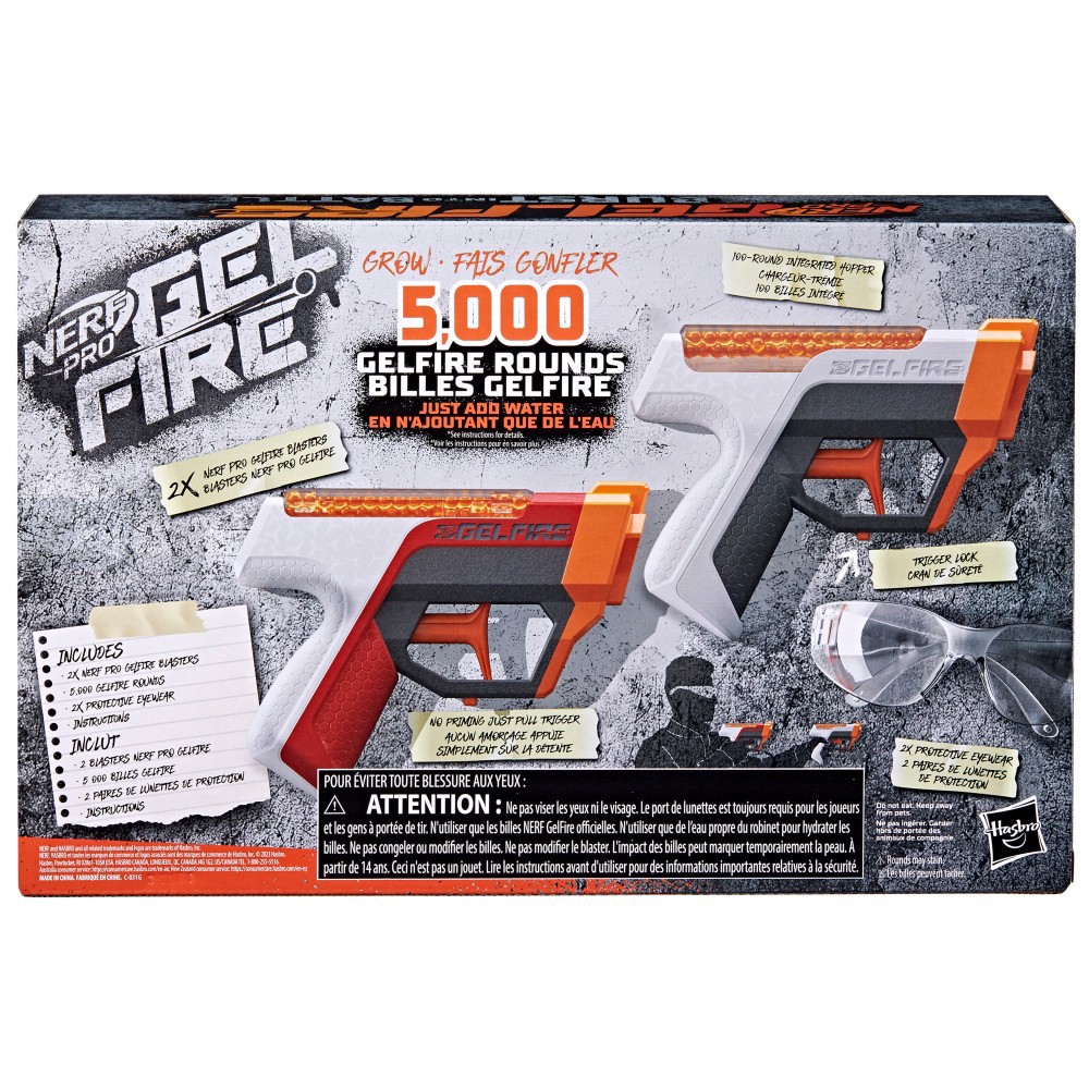 slide 3 of 5, Nerf Pro Gelfire Dual Wield Blasters - 2pk, 2 ct