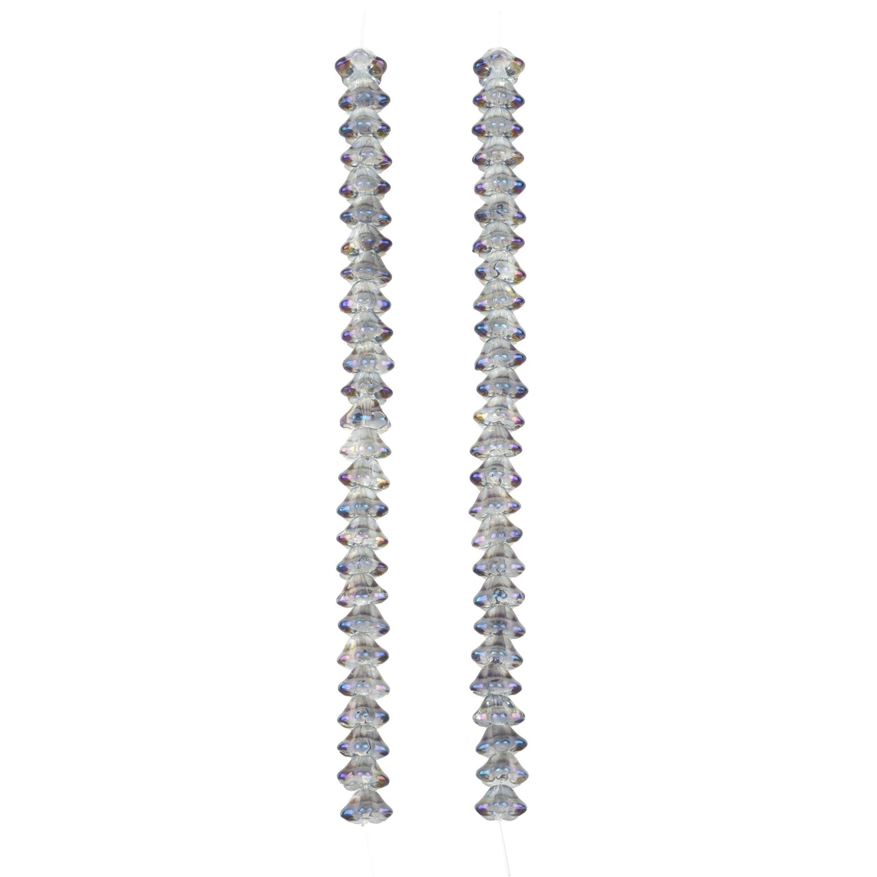 slide 3 of 3, Purple Ab Glass Flower Beads, 7.5mm By Bead Landing, 7.5mm