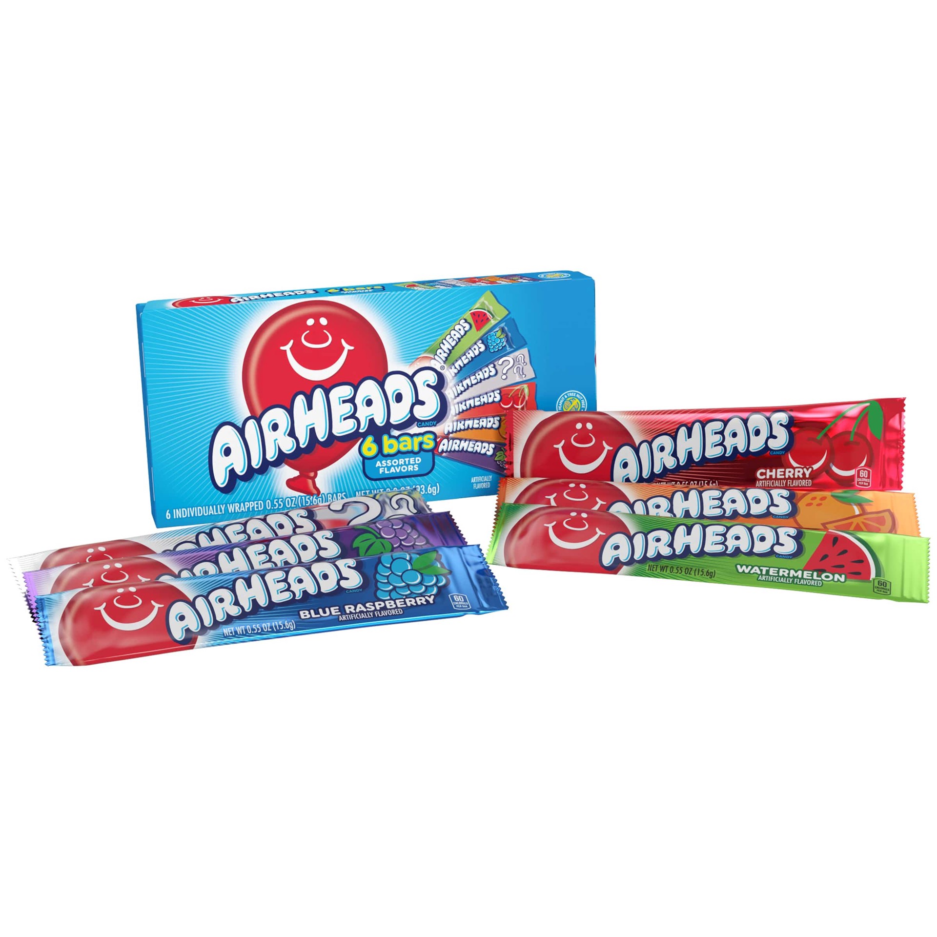 slide 1 of 4, Airheads Assorted Theater Box Individually Wrapped Full Size Bars - 6ct/3.3oz, 6 ct