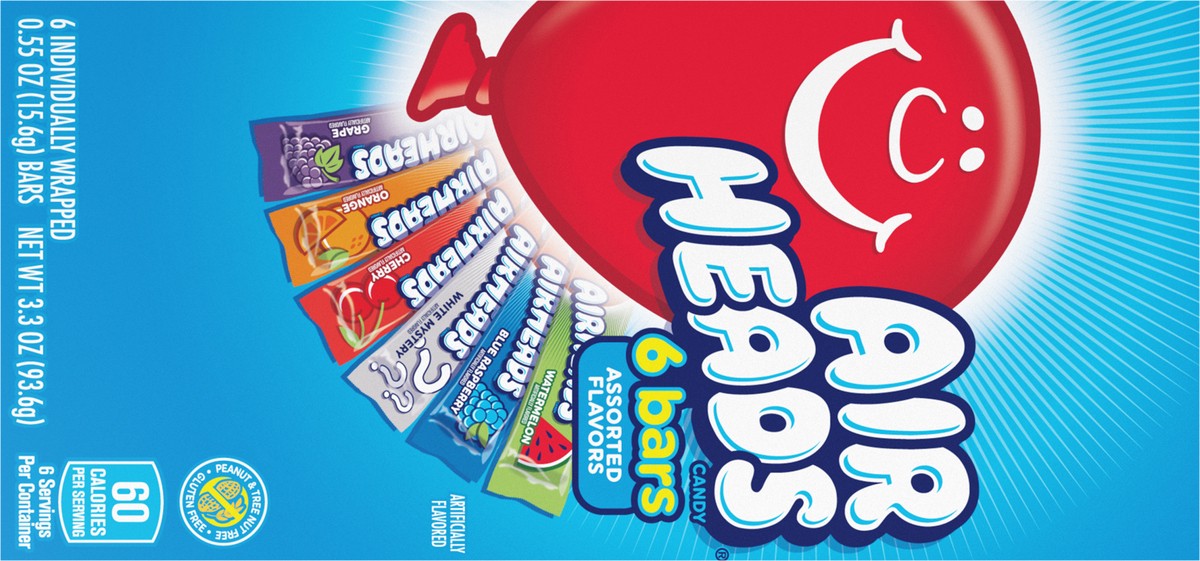 slide 3 of 4, Airheads Assorted Theater Box Individually Wrapped Full Size Bars - 6ct/3.3oz, 6 ct