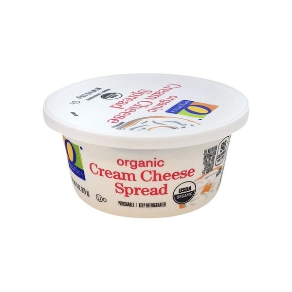 slide 1 of 1, O Organics Cream Cheese Spread Tub, 8 oz