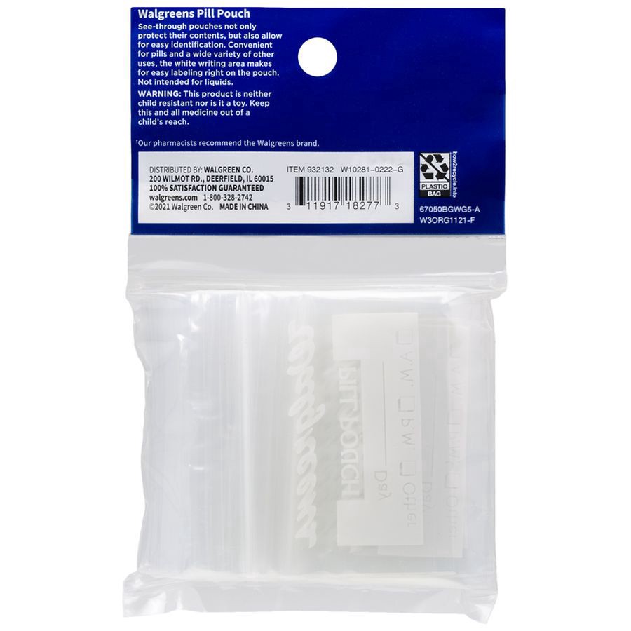 slide 2 of 2, Walgreens Pill Pouch, 50 ct