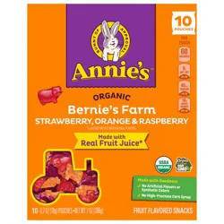 Annie's Organic Bernie's Farm Fruit Flavored Snacks, Gluten Free, 10 Pouches, 7 oz