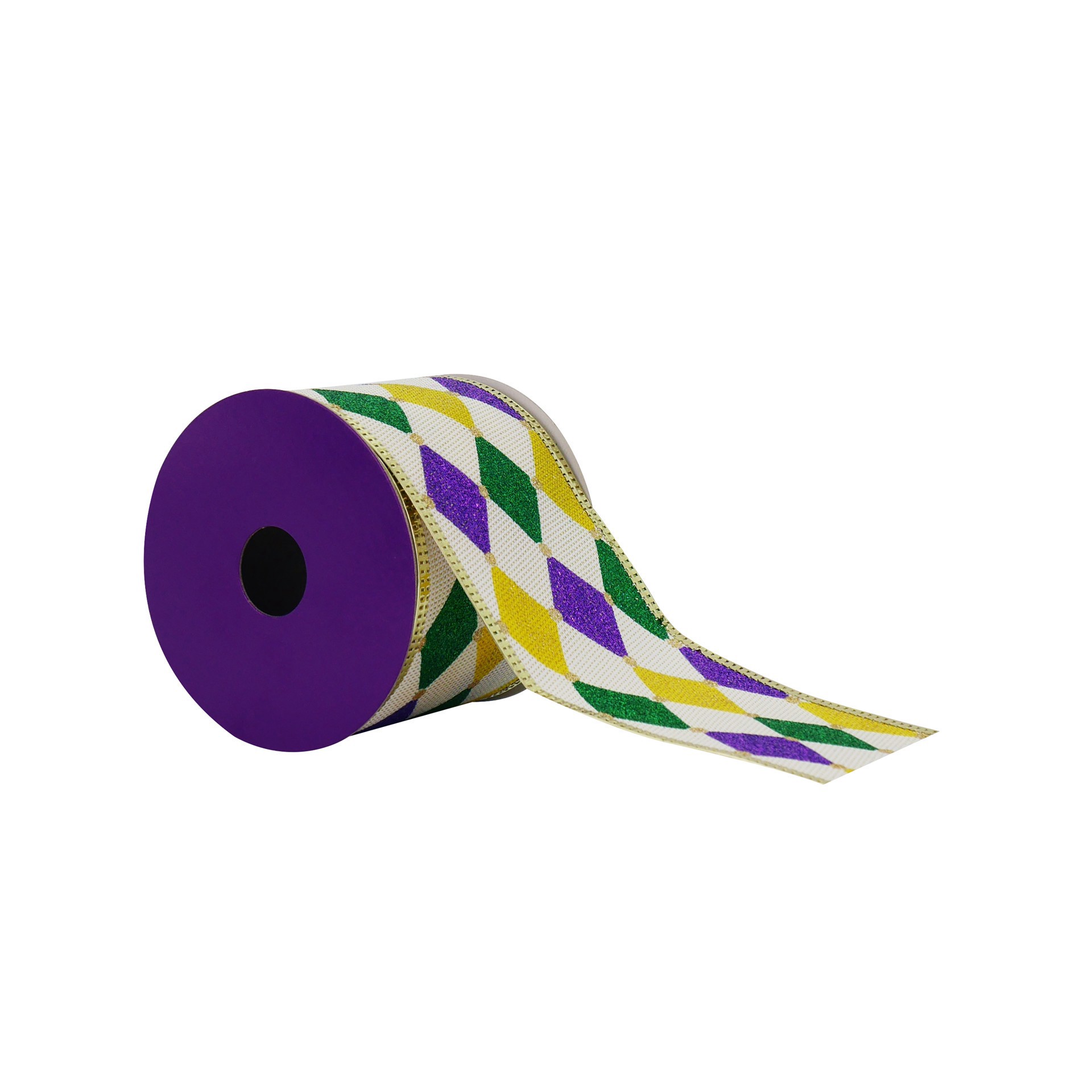 slide 2 of 3, 2.5" X 20ft. Glitter Diamond Wired Taffeta Ribbon By Celebrate It, 2.5 in x 20 ft