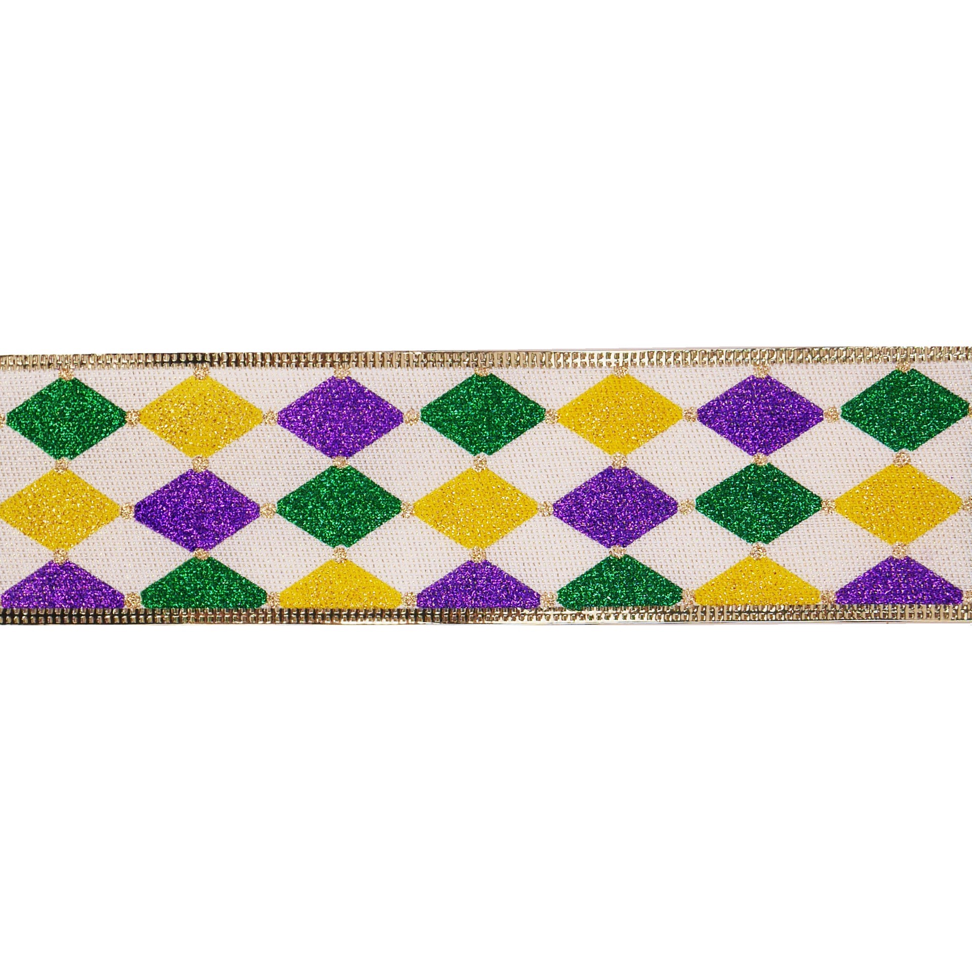 slide 3 of 3, 2.5" X 20ft. Glitter Diamond Wired Taffeta Ribbon By Celebrate It, 2.5 in x 20 ft