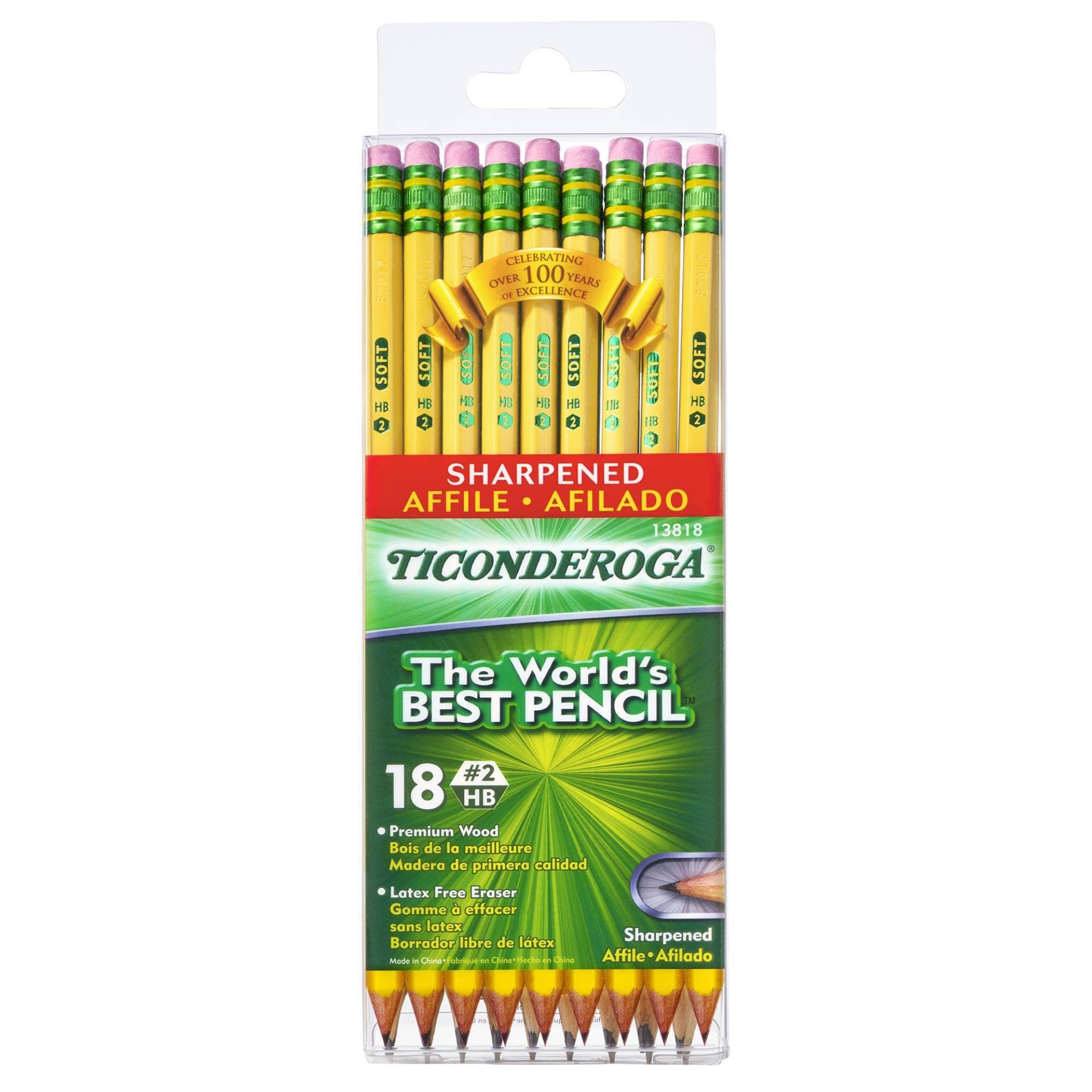 slide 1 of 1, Ticonderoga #2 Pre-Sharpened Pencil, 18ct, 18 ct