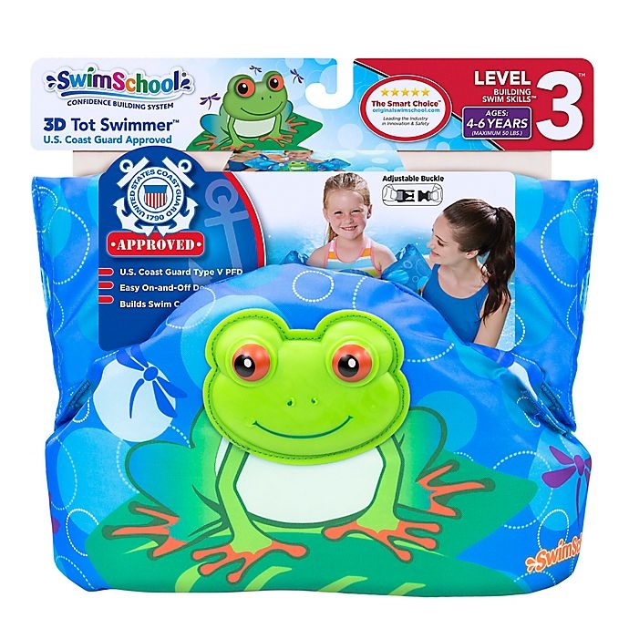 slide 4 of 4, SwimSchool USCG 3-D Tot Swimmer 3-D Frog Swim Trainer, 1 ct