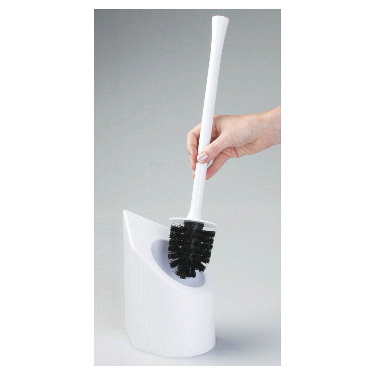 slide 1 of 1, InterDesign Corner Toilet Bowl Brush - White, 1 ct