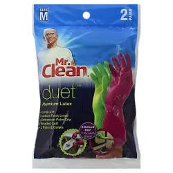 Mr. Clean Duet Gloves Latex Reusable Medium