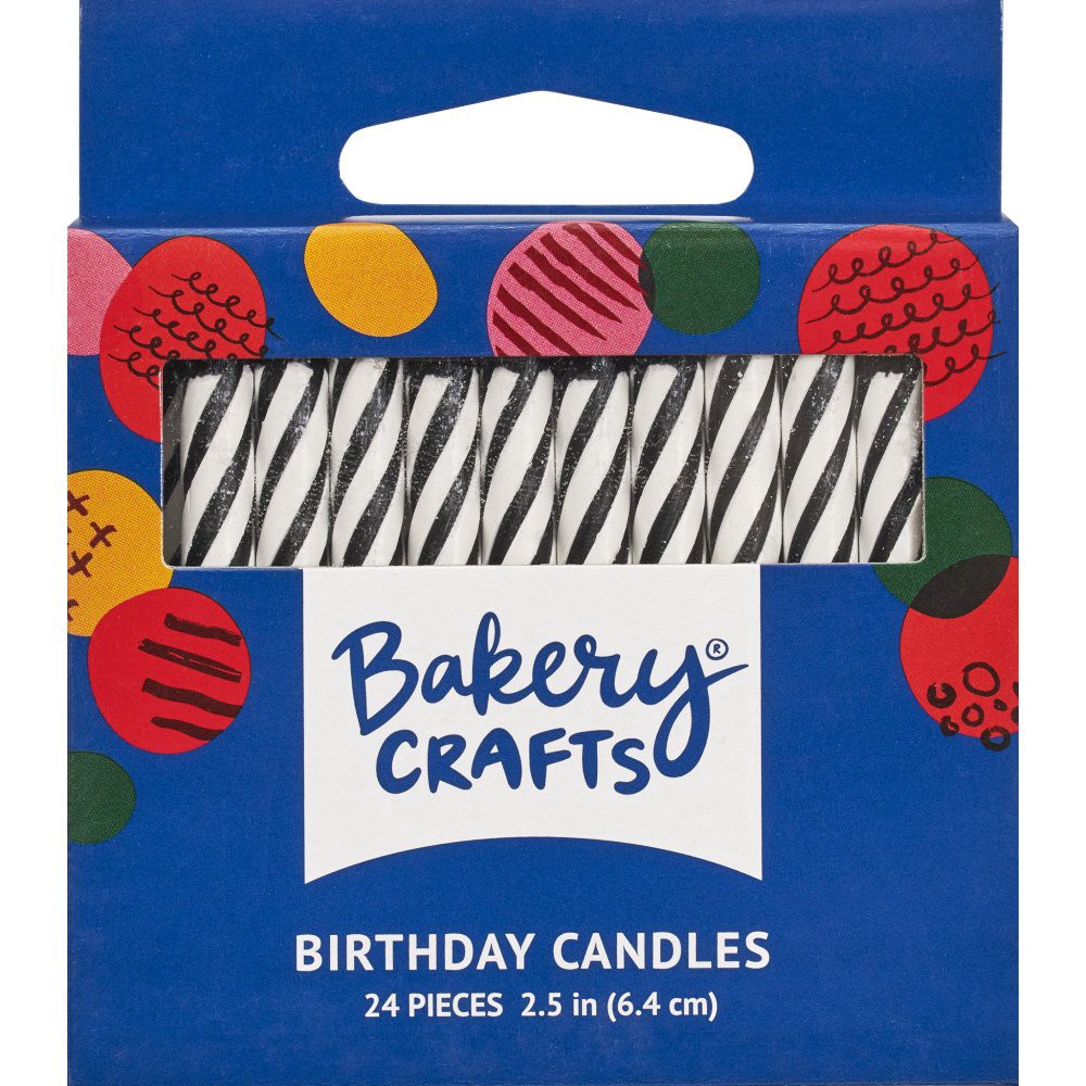 slide 1 of 1, DecoPac Black Spiral Candles, 24 ct