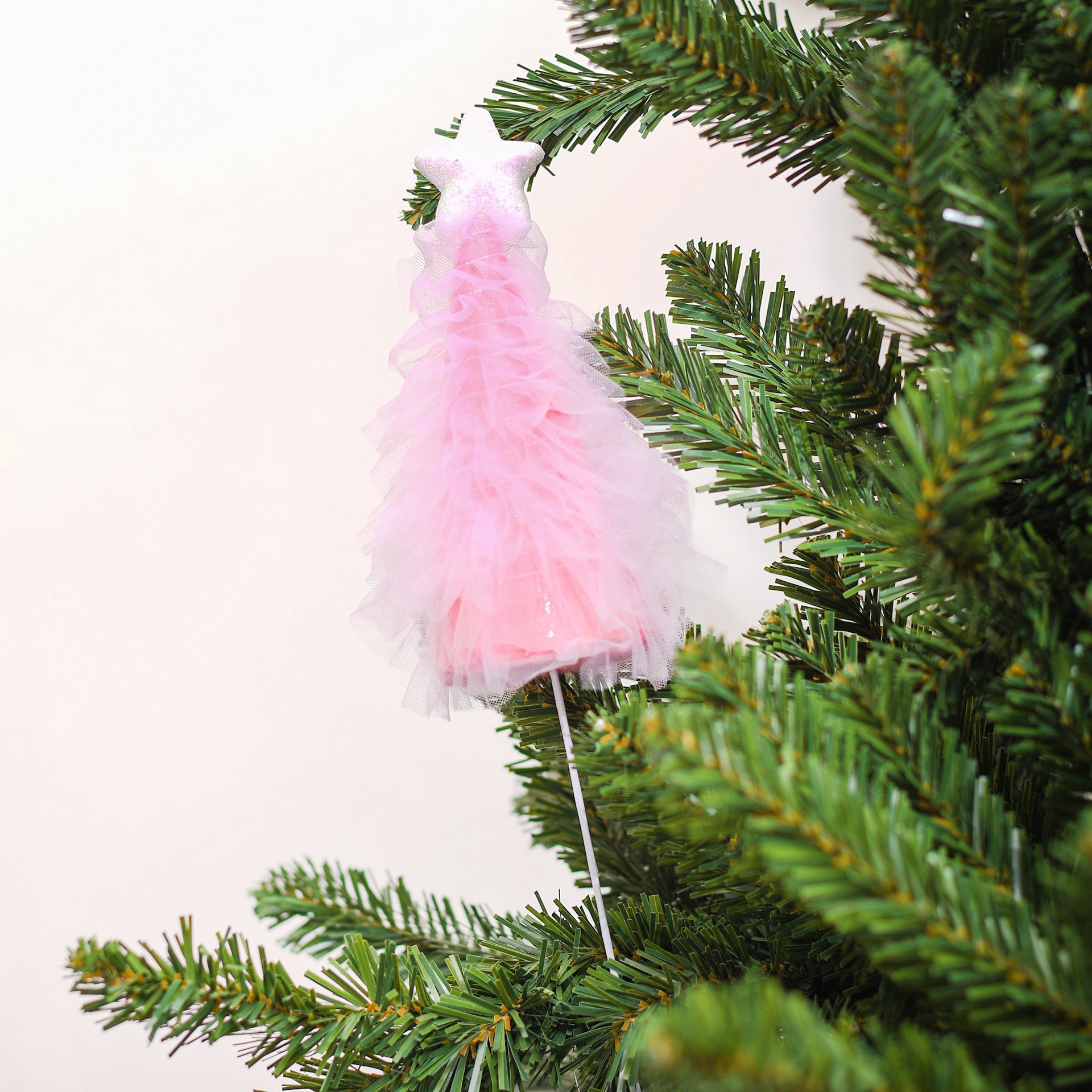 slide 3 of 3, 11.75" Pink Christmas Tree Tutu Pick By Ashland, 11.75 in