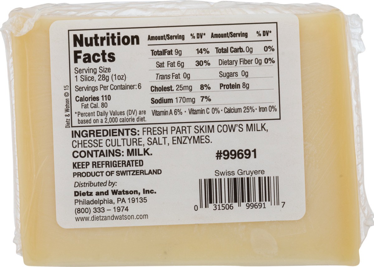 slide 11 of 11, Dietz & Watson Originals Switzerland Gruyere Cheese Block 6 Oz, 
