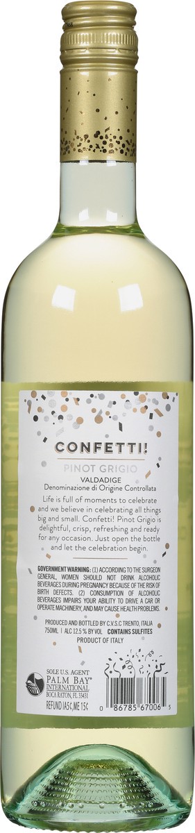 slide 5 of 7, CONFETTI! Pinot Grigio, 750ml, 750 ml