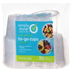 Simply Done 5.5 fl oz Multi-Purpose To-Go Cups with Lids, 20 ct