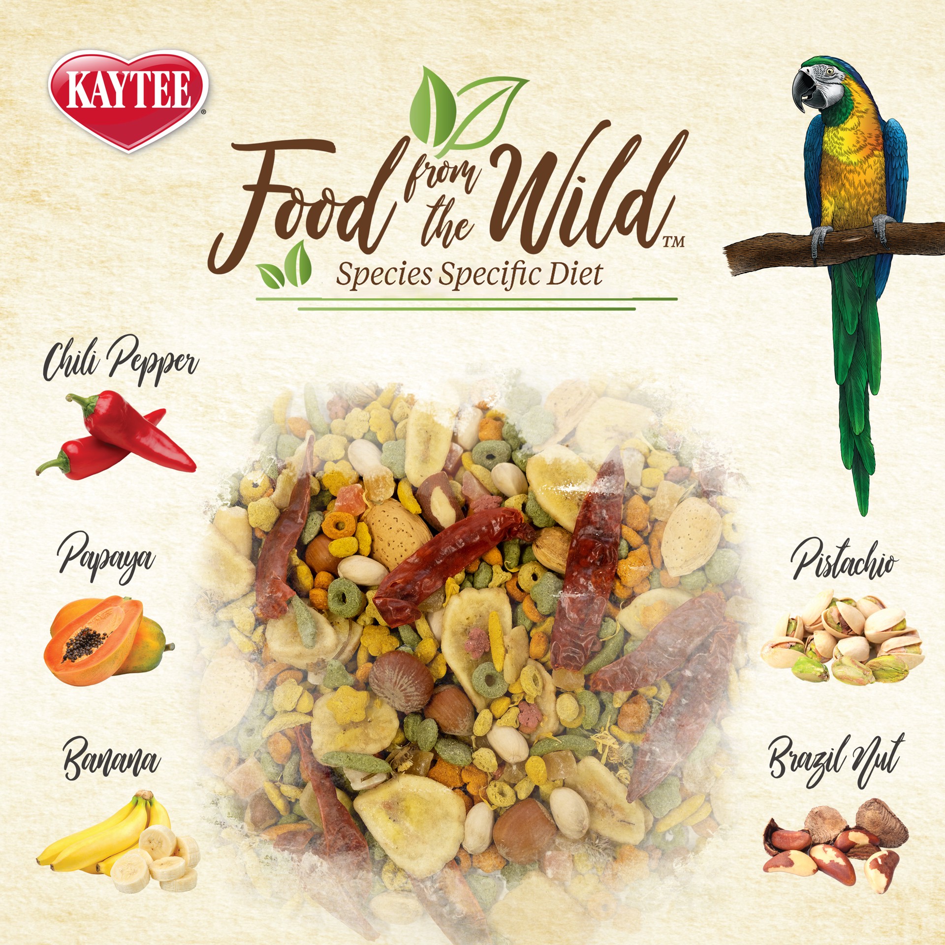 slide 9 of 10, Kaytee Food from the Wild, Macaw Food, 2.5 Pounds, 2.5 lb