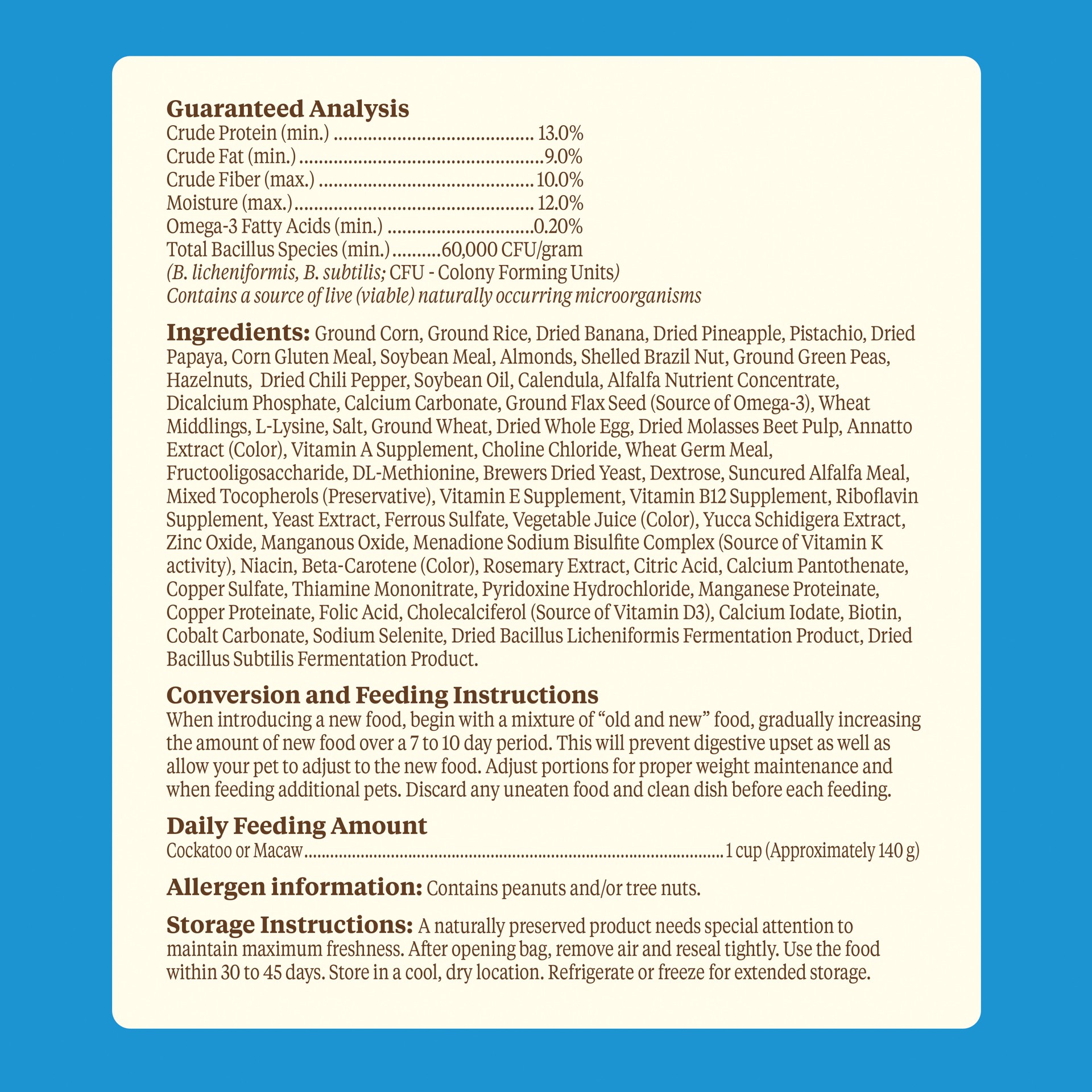 slide 7 of 10, Kaytee Food from the Wild, Macaw Food, 2.5 Pounds, 2.5 lb