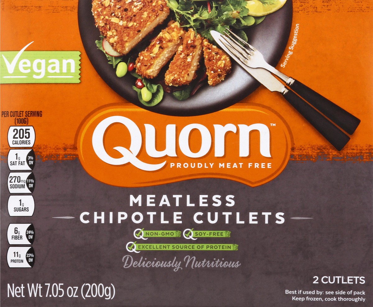 slide 6 of 13, Quorn Vegan Meatless Chipotle Cutlets 2 ea, 2 ct