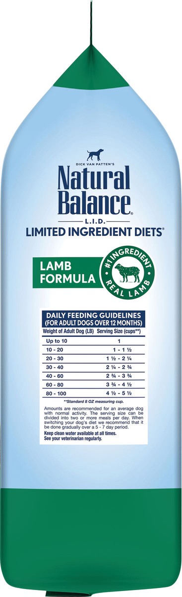 slide 6 of 8, Natural Balance L.I.D. Limited Ingredient Diets Grain Free Lamb Formula Dog Food 4 lb, 4 lb