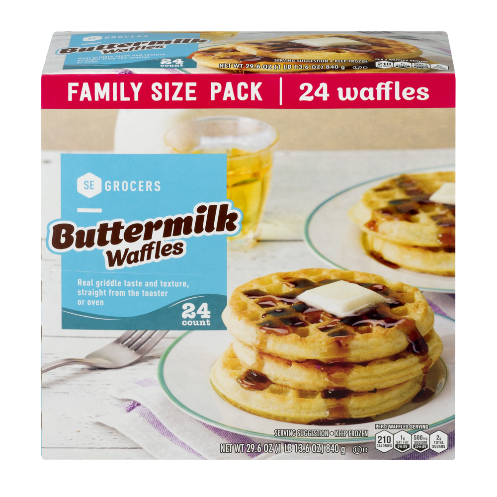 slide 1 of 1, SE Grocers Buttermilk Waffles - 24 CT, 29 oz
