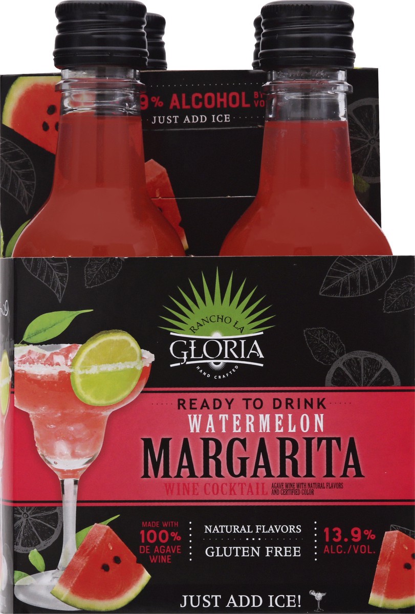 slide 4 of 11, Rancho La Gloria Watermelon Margarita 4 ea, 748 ml