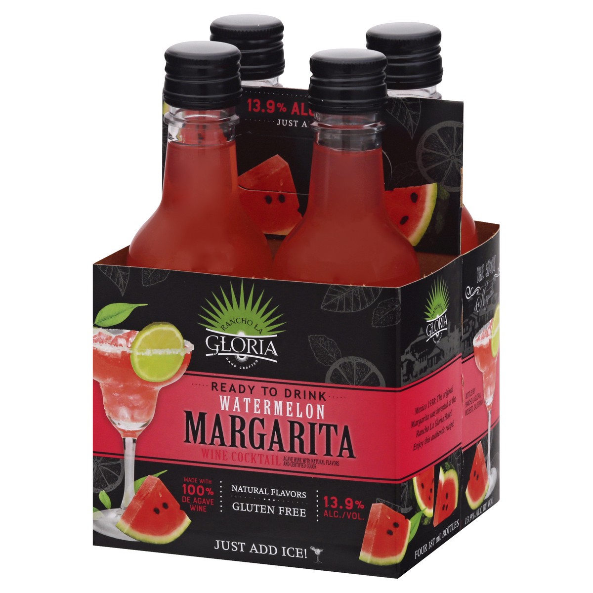 slide 10 of 11, Rancho La Gloria Watermelon Margarita 4 ea, 748 ml