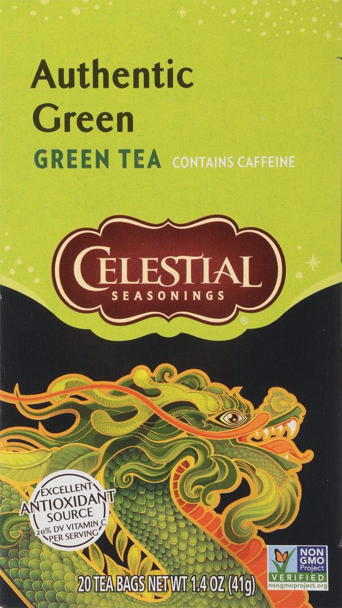 slide 5 of 8, Celestial Seasonings Authentic Green Tea 20 Tea Bags, 20 ct