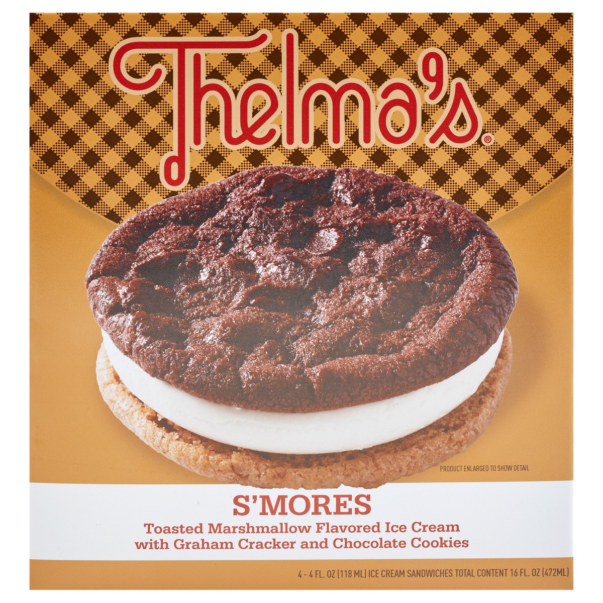 slide 9 of 10, Thelma's S'mores Ice Cream Sandwich 4 Pack, 4 ct