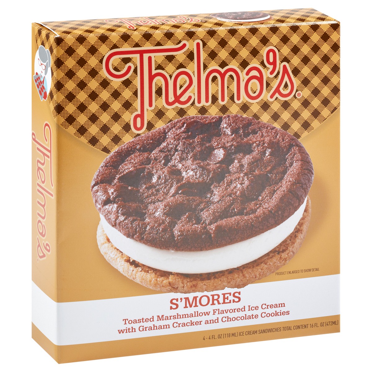 slide 6 of 10, Thelma's S'mores Ice Cream Sandwich 4 Pack, 4 ct