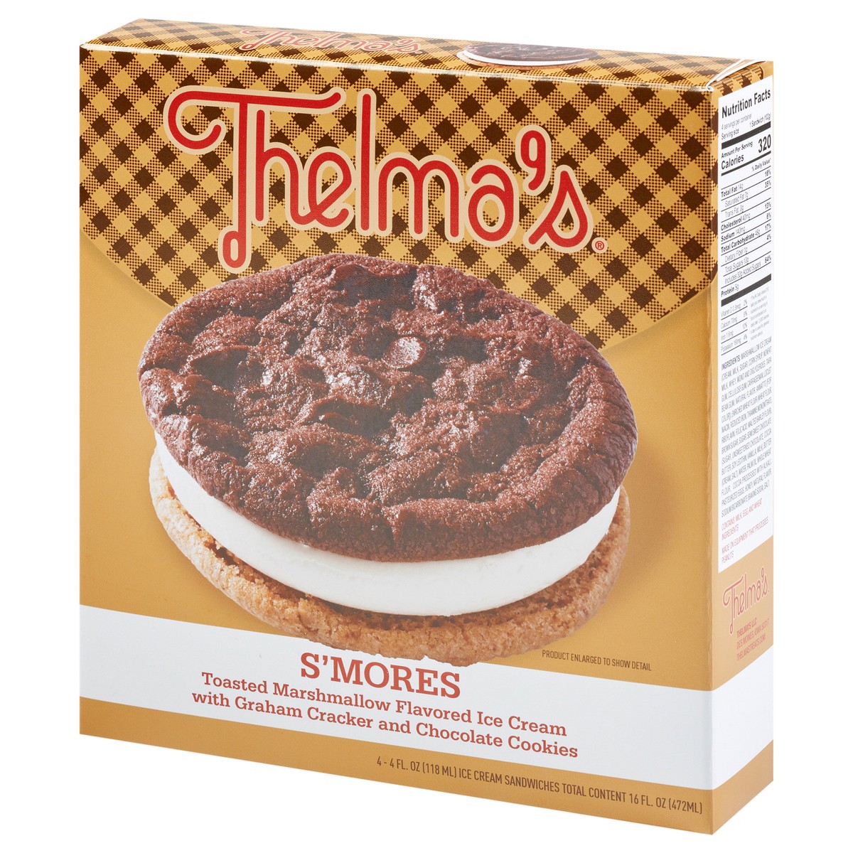 slide 8 of 10, Thelma's S'mores Ice Cream Sandwich 4 Pack, 4 ct