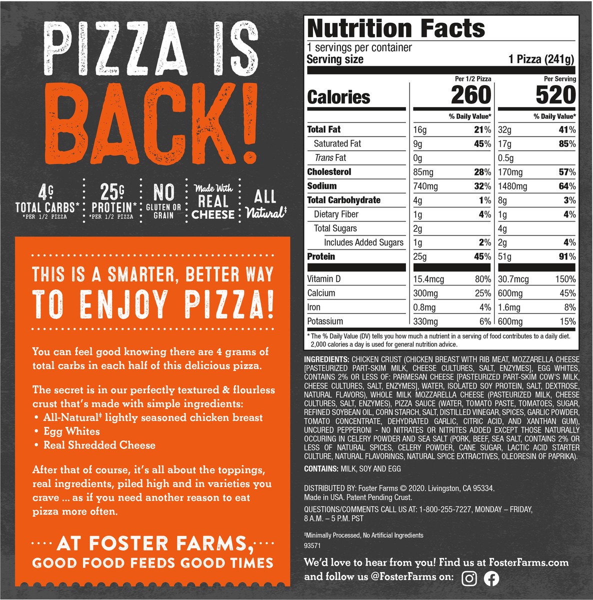 slide 9 of 10, Foster Farms Smart Crust Uncured Pepperoni Pizza, 8.5 oz