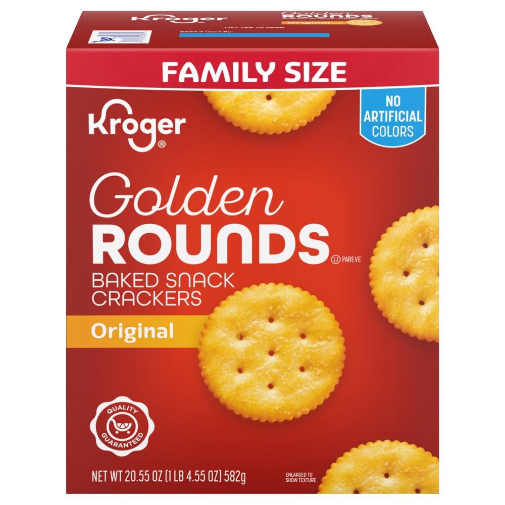 slide 1 of 1, Kroger® Golden Rounds Baked Crackers, 20.55 oz