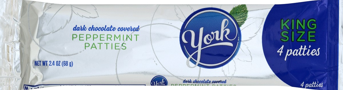 slide 5 of 6, York Dark Chocolate Peppermint Patties Candy, Gluten Free, 2.4 oz, King Size Pack, 1 ct