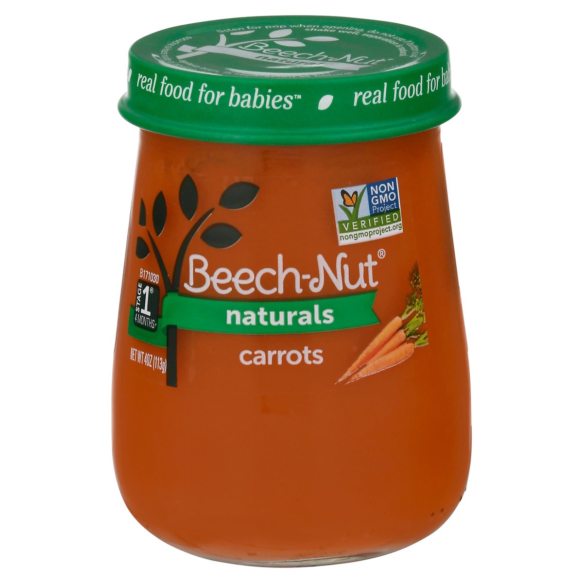 slide 1 of 9, Beech-Nut Naturals Stage 1 Baby Food, Carrots, 4 oz Jar, 4 oz