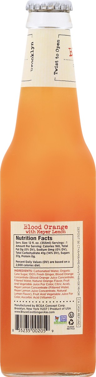 slide 7 of 13, Bruce Cost Blood Orange with Meyer Lemon Ginger Ale 12 oz, 12 oz