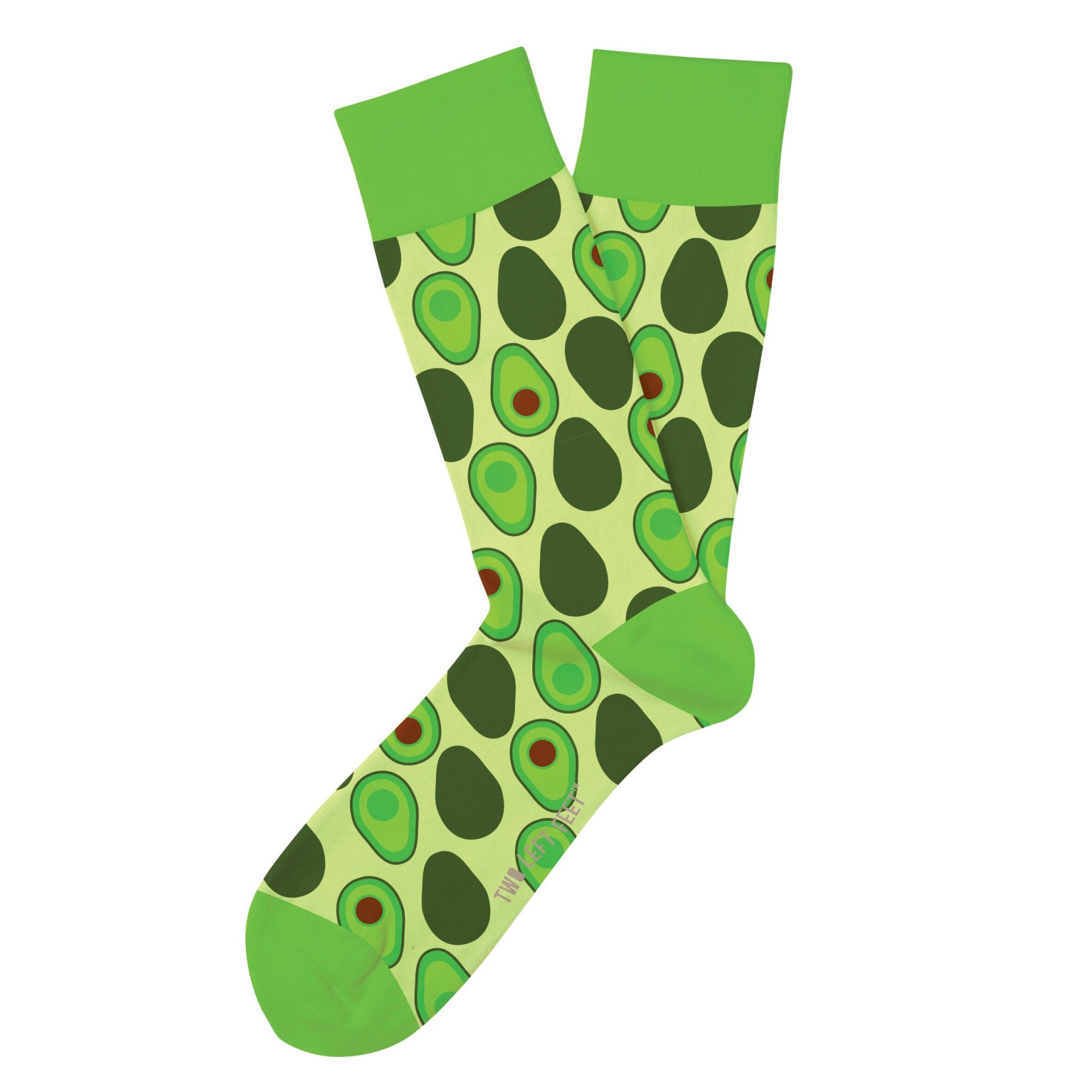 slide 1 of 1, Two Left Feet Holy Guacamole Small Feet Socks, 1 pair