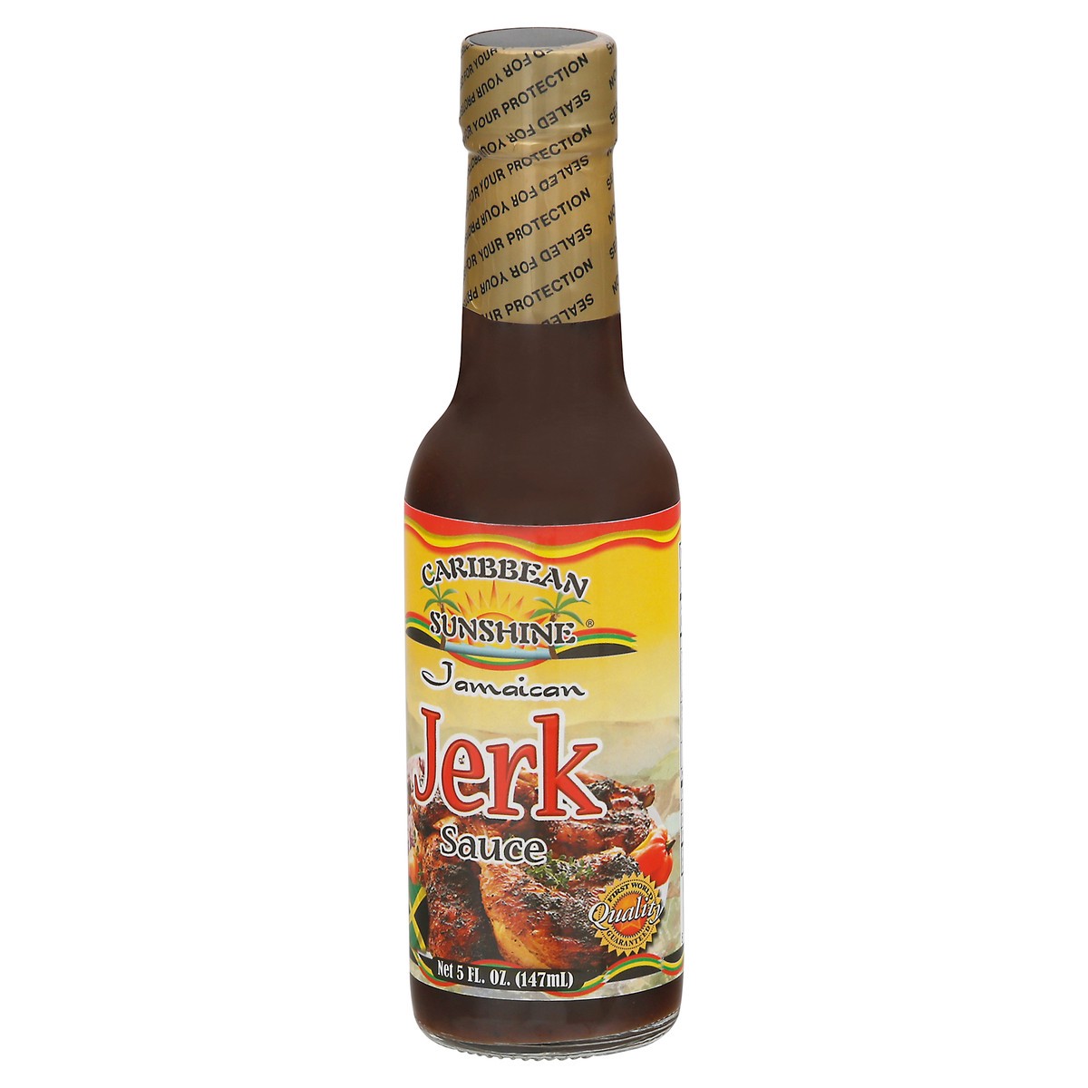 slide 5 of 9, Caribbean Sunshine Jamaican Jerk Sauce, 5 fl oz