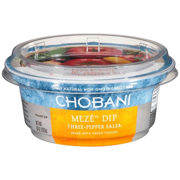 slide 1 of 1, Chobani Meze - Three-Pepper Salsa Greek Yogurt Dip, 10 oz