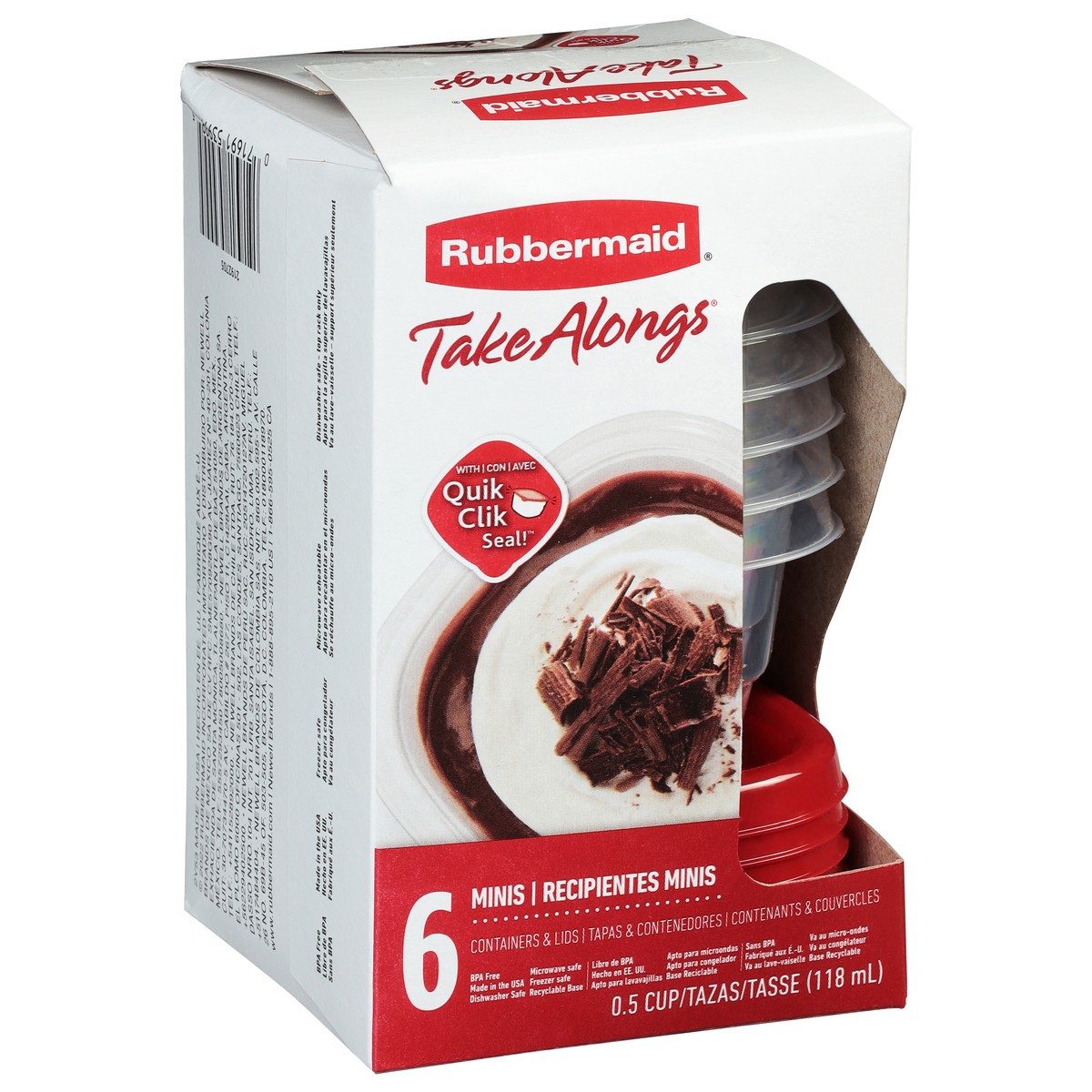 slide 5 of 11, Rubbermaid Take Alongs 0.5 Cup Containers & Lids Minis 6 ea, 6 ct