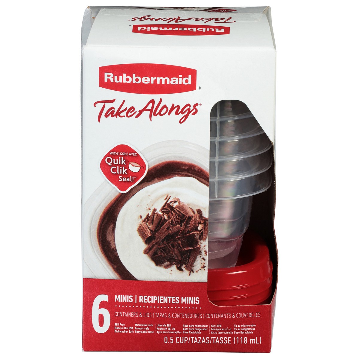 slide 1 of 11, Rubbermaid Take Alongs 0.5 Cup Containers & Lids Minis 6 ea, 6 ct