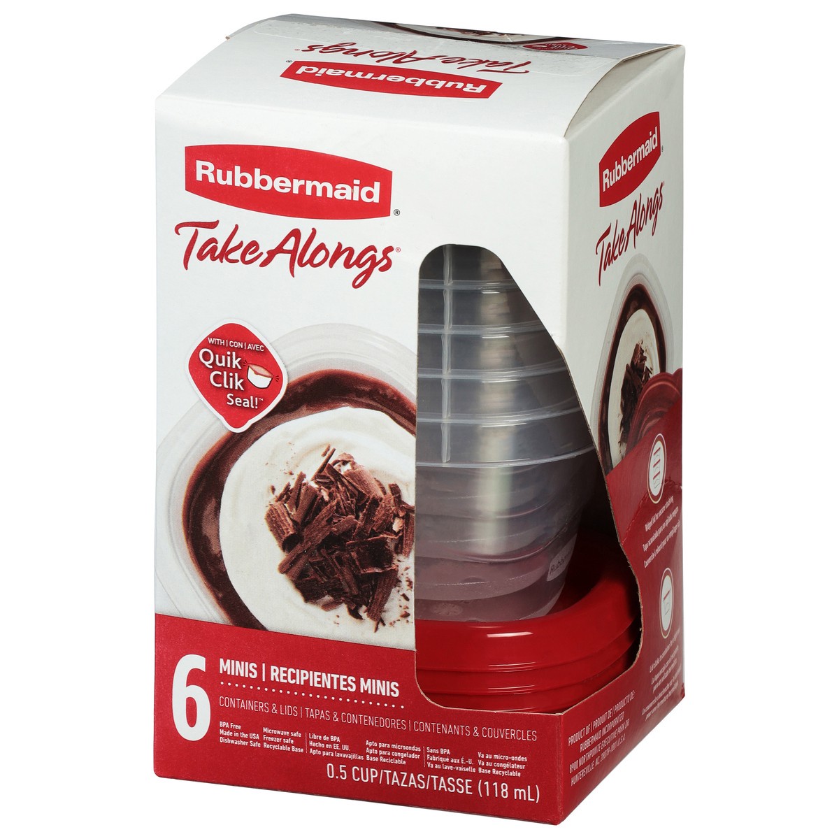 slide 3 of 11, Rubbermaid Take Alongs 0.5 Cup Containers & Lids Minis 6 ea, 6 ct