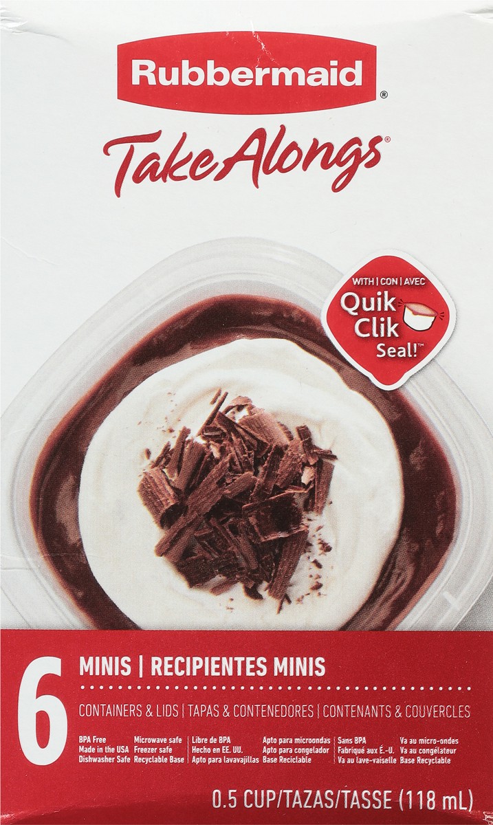 slide 4 of 11, Rubbermaid Take Alongs 0.5 Cup Containers & Lids Minis 6 ea, 6 ct