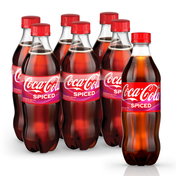 slide 13 of 13, Coca-Cola Spiced Bottles, 16.9 fl oz, 6 Pack, 101.4 oz