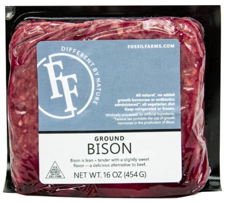 slide 1 of 1, Fossil Farms Ground Bison 16 oz, 1 lb