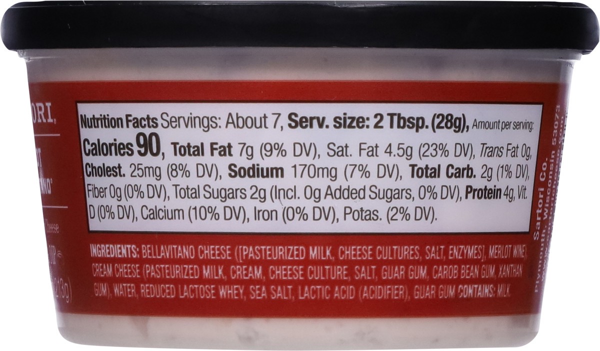 slide 11 of 13, Sartori Spread & Dip, Merlot, 7.5 oz