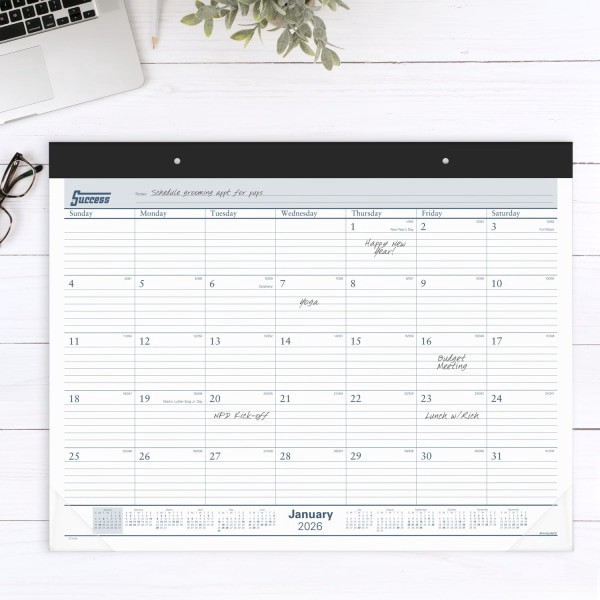 slide 7 of 8, AT-A-GLANCE® 2026 Ruled Monthly Desk Pad Calendar, Standard, 21 3/4"" x 17"", 1 ct
