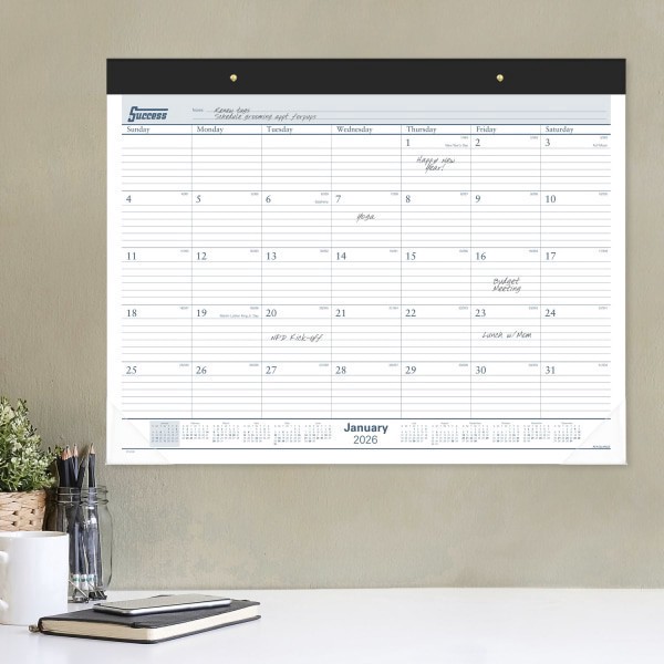 slide 4 of 8, AT-A-GLANCE® 2026 Ruled Monthly Desk Pad Calendar, Standard, 21 3/4"" x 17"", 1 ct