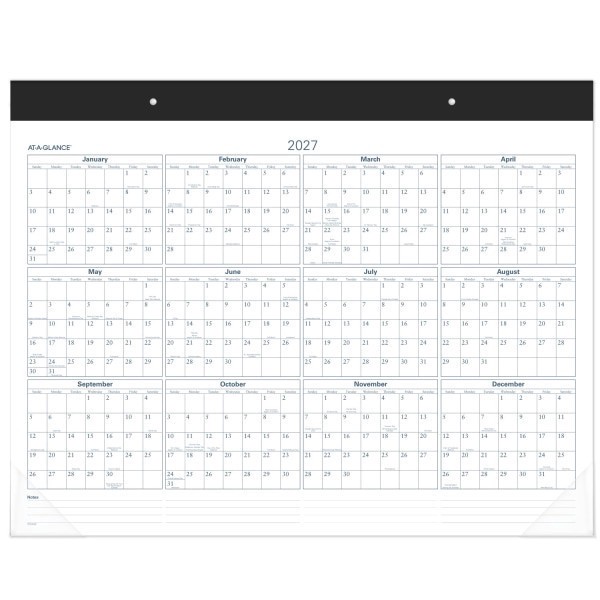 slide 3 of 8, AT-A-GLANCE® 2026 Ruled Monthly Desk Pad Calendar, Standard, 21 3/4"" x 17"", 1 ct