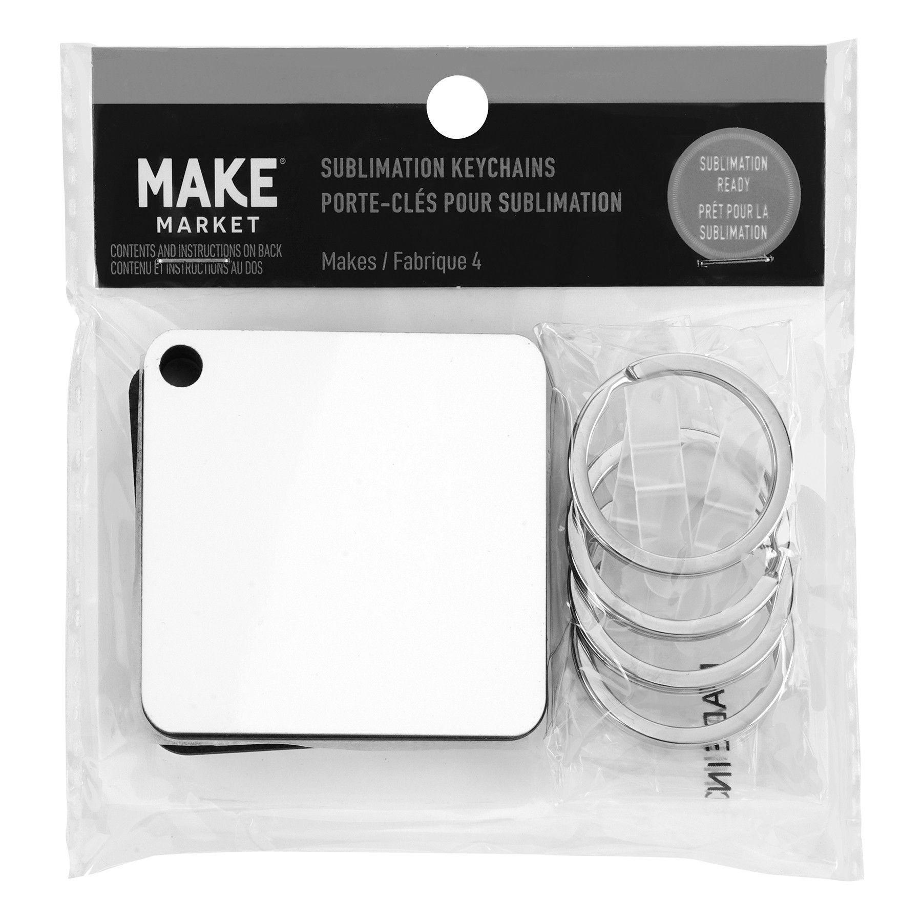 slide 2 of 2, 1.9" Sublimation Keychains By Make Market, 4ct., 4 ct