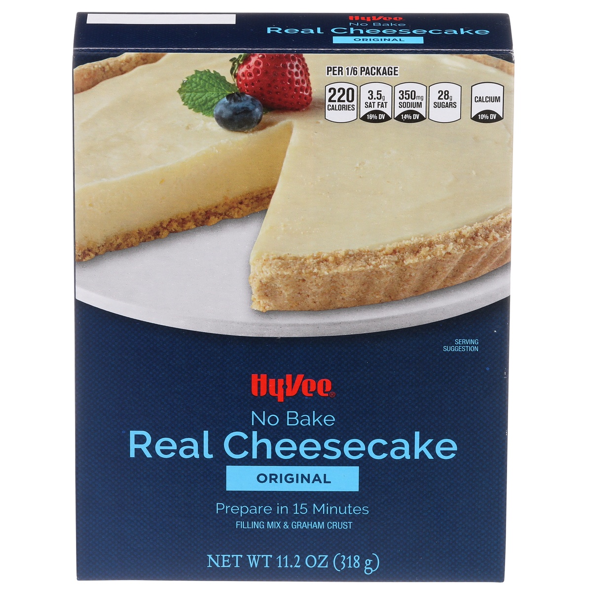 slide 1 of 1, Hy-vee Original No Bake Real Cheesecake, 11.2 oz